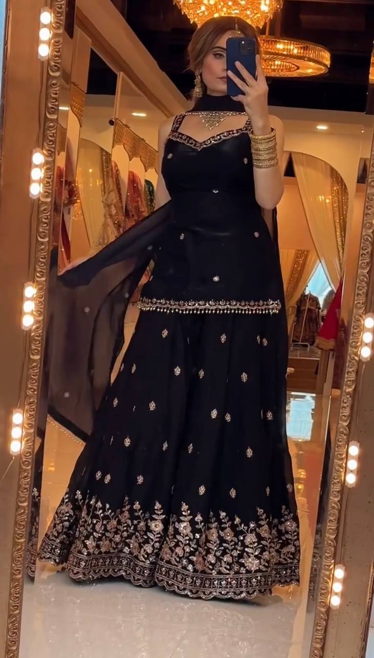 Modern Obsidian Strappy Suit